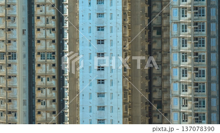 Closeup view of dense residential tower facades in Kwu Tung Feb 18 2026 Closeup view of dense residential tower facades in Kwu Tung Feb 18 2026 137078390