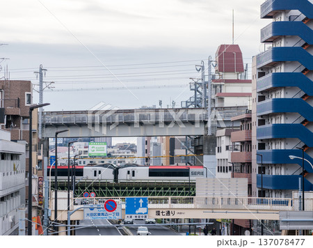【横須賀線】環七通りを渡る特急電車 137078477