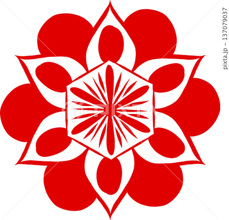 vector element, flower, rustic, a la rus, Slavic style, decorative element 137079037