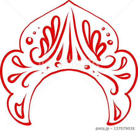 vector element, kokoshnik, rustic, a la rus, Slavic style, decorative element 137079038