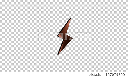 [Transparent Background] 3D Lightning Bolt and Thunder Bolt - Copper 137079260