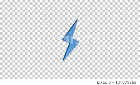 [Transparent Background] 3D Lightning Bolt and Thunder Bolt Blue 137079262