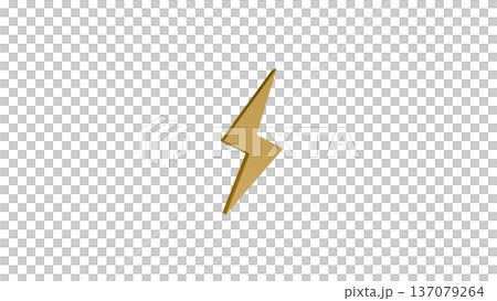 [Transparent Background] 3D Lightning Bolt Mark Yellow 137079264