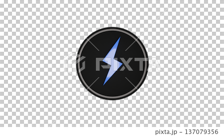 [Transparent Background] 3D Blue Lightning, Lightning Bolt Mark 137079356
