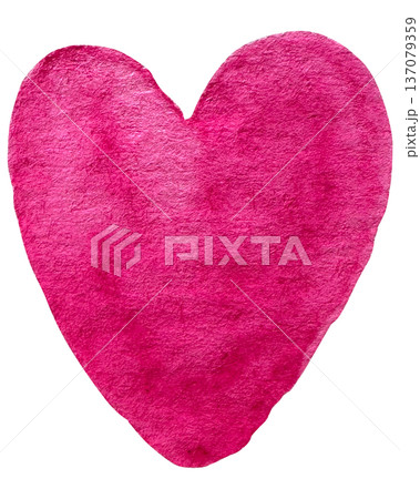 Watercolor heart shape, love symbol simple design. Varnish splash line. Abstract watercolor paint. 137079359