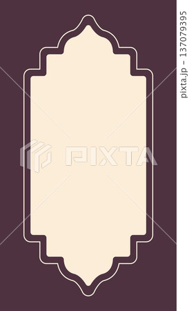 Dark purple vintage arch frame for elegant boho wedding invitation and cosmetic packaging Dark purple vintage arch frame for elegant boho wedding invitation and cosmetic packaging 137079395