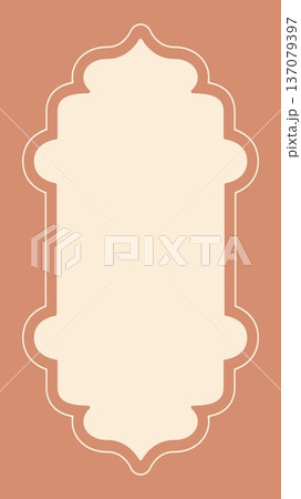 Peach pink vintage arch frame for elegant boho wedding invitation and brand packaging Peach pink vintage arch frame for elegant boho wedding invitation and brand packaging 137079397