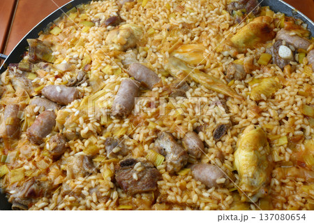 Traditional Rice with Sausages and Pork Ribs Traditional Rice with Sausages and Pork Ribs 137080654