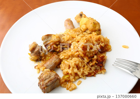 Traditional Rice with Sausages and Pork Ribs 137080660