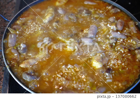 Traditional Rice with Sausages and Pork Ribs 137080662