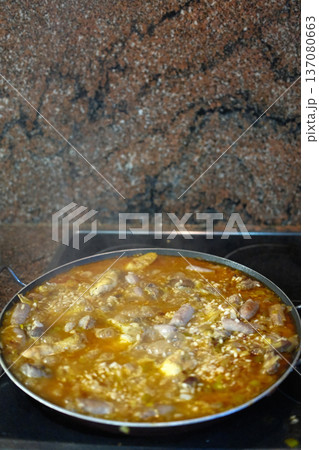 Traditional Rice with Sausages and Pork Ribs 137080663