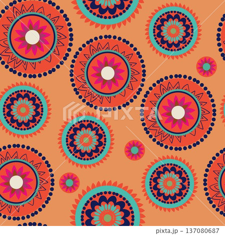 Mandala abstract colorful seamless pattern. It is 137080687