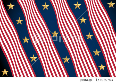 Wavy American Flag Pattern With Gold Stars On Red White And Blue Patriotic Background Wavy American Flag Pattern With Gold Stars On Red White And Blue Patriotic Background 137080703