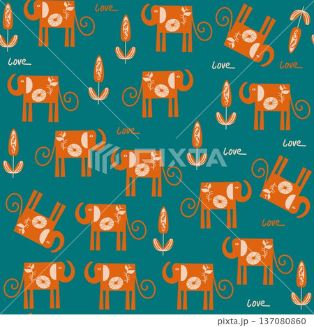 Abstract elephants seamless pattern. jpg 137080860