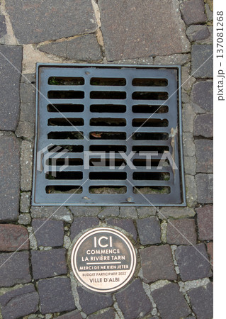 France, Albi, plaque "Here begins the Tarn River" France, Albi, plaque "Here begins the Tarn River" 137081268