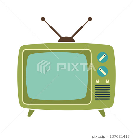 レトロテレビのカラーアイコン レトロテレビのカラーアイコン 137081415