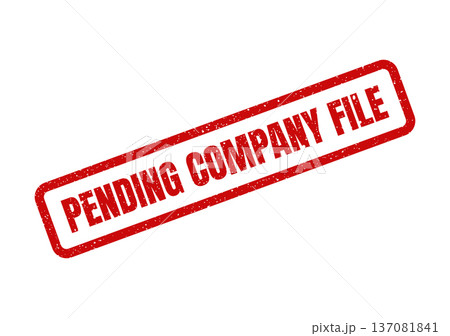 A grunge textured rubber stamp graphic displaying PENDING COMPANY FILE for internal corporate records or document organization 137081841