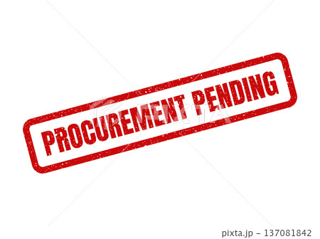 A grunge textured rubber stamp icon with the phrase Procurement Pending indicating a waiting status 137081842