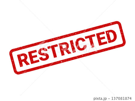 A prominent distressed rubber stamp clearly indicating limited access or a specific area under severe restriction A prominent distressed rubber stamp clearly indicating limited access or a specific area under severe restriction 137081874