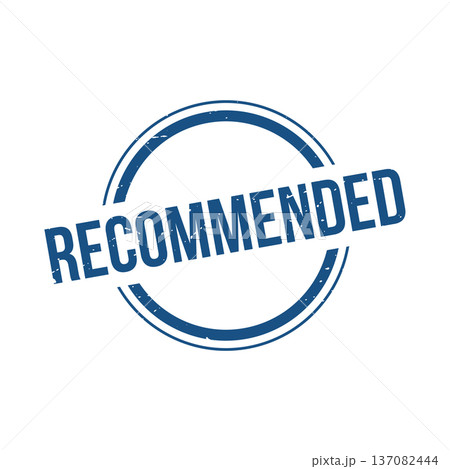 Recommended Stamp, Recommended Grunge Round Sign 137082444
