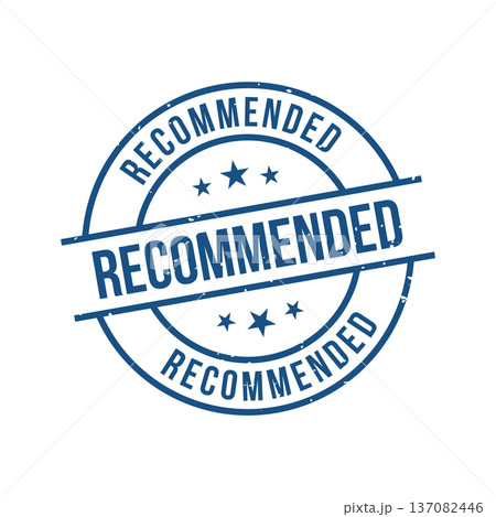 Recommended Stamp, Recommended Grunge Round Sign 137082446