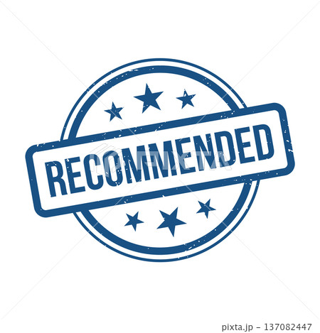 Recommended Stamp, Recommended Grunge Round Sign 137082447