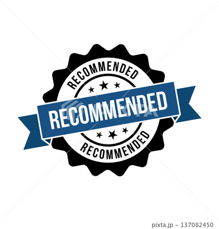 Recommended Stamp, Recommended Grunge Round Sign 137082450