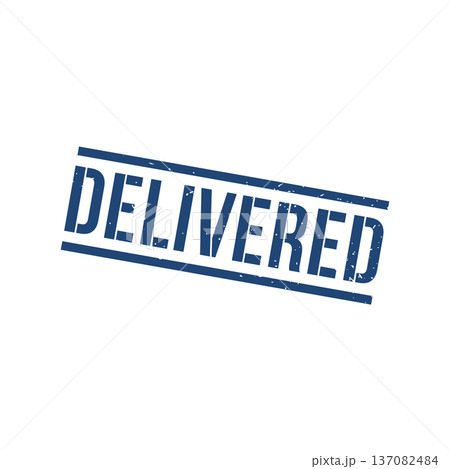 Delivered Stamp, Delivered Grunge Square Sign 137082484