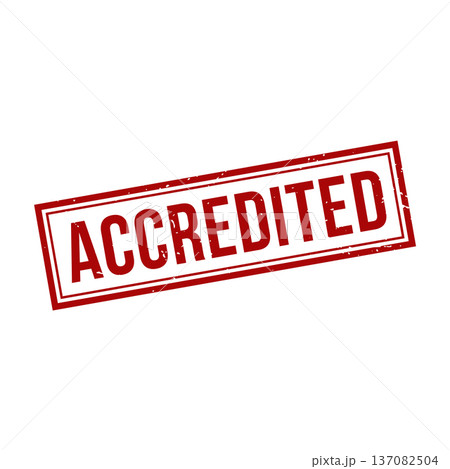Accredited Stamp, Accredited Grunge Square Sign 137082504
