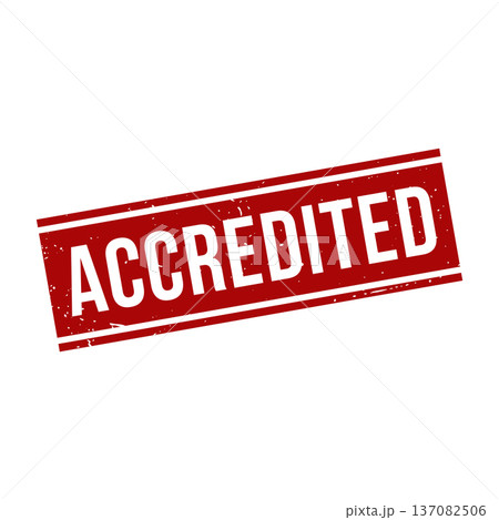 Accredited Stamp, Accredited Grunge Square Sign 137082506