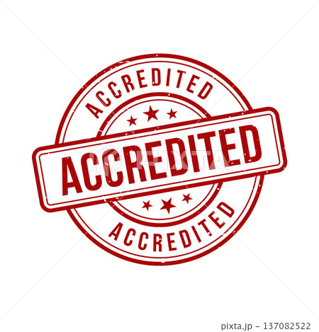 Accredited Stamp, Accredited Grunge Round Sign 137082522