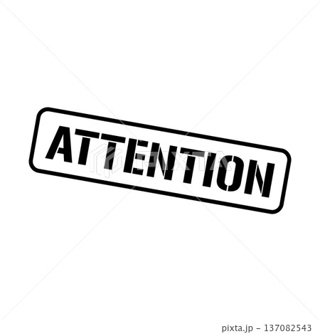 Attention Stamp, Attention Grunge Square Sign 137082543