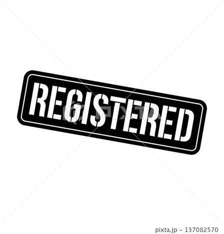 Registered Stamp, Registered Grunge Square Sign 137082570