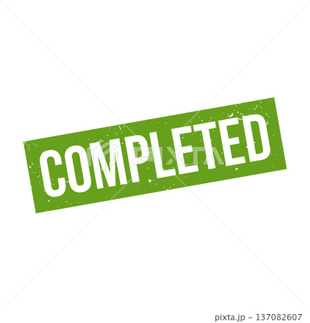 Completed Stamp, Completed Grunge Square Sign 137082607