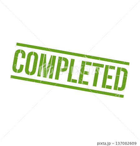 Completed Stamp, Completed Grunge Square Sign 137082609