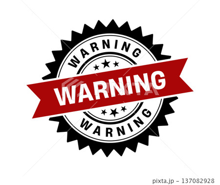Warning Stamp,Warning Round Sign With Ribbon 137082928
