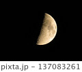 Beautiful Half Moon on dark Night sky in growing phase. The first quarter 137083261