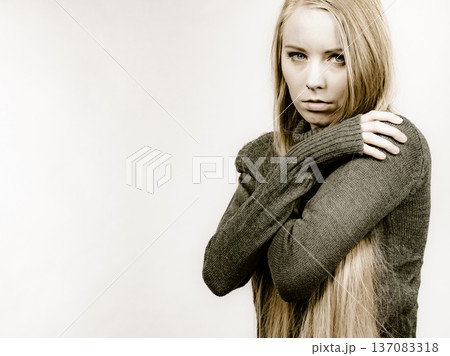 Sad depressed girl Sad depressed girl 137083318
