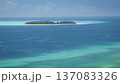 Drone view of a little island with clear green water on tropical sea coast 137083326