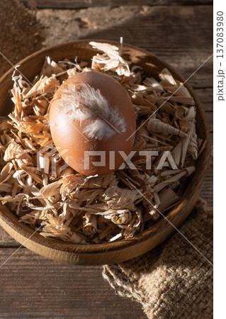 Brown eggs in a tray. Protein food. Eco organic. Brown eggs in a tray. Protein food. Eco organic. 137083980