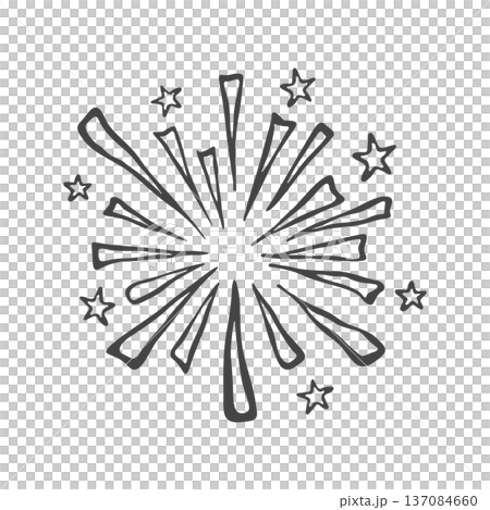 Firework spark doodle silhouette, Firework...のイラスト素材 [137084660] - PIXTA