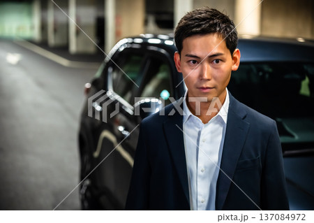 駐車場で待つ男性 駐車場で待つ男性 137084972