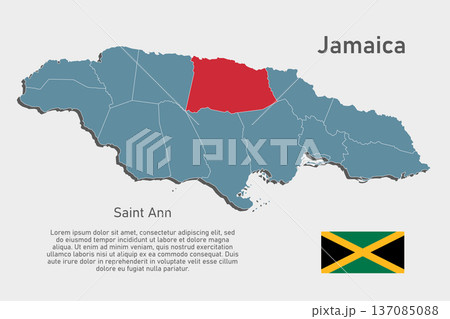 Vector map of Jamaica - Saint Ann Parish 137085088