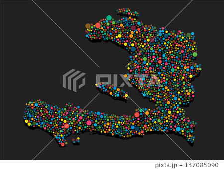 Creative map of Haiti from random colorful dots 137085090