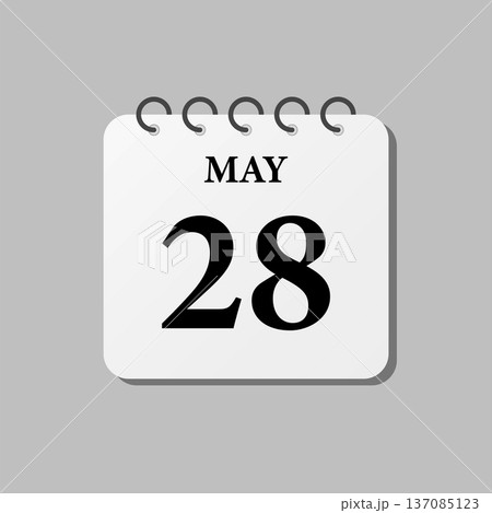Icon page calendar day - 28 May Icon page calendar day - 28 May 137085123