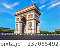 Famous Triumphal Arch in Paris, France, beautiful day view 137085492