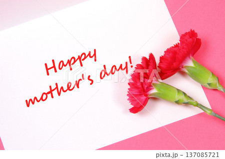 母の日 38 カーネーションとメッセージカード 母の日 38 カーネーションとメッセージカード 137085721