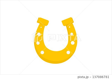 yellow horseshoe, symbolizing luck, protection, and good fortune in celebrations and design projects. Vector illustration yellow horseshoe, symbolizing luck, protection, and good fortune in celebrations and design projects. Vector illustration 137086781