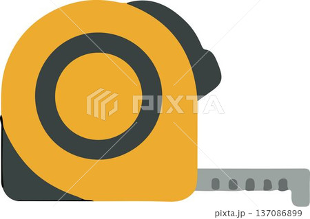A close-up of a yellow measuring tape for home improvement tasks. 137086899