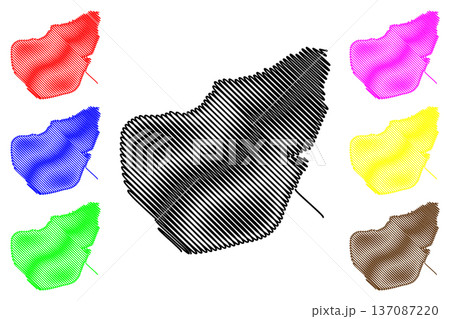 Pellworm island (Federal Republic of Germany) map vector illustration, scribble sketch Pelvorm map 137087220